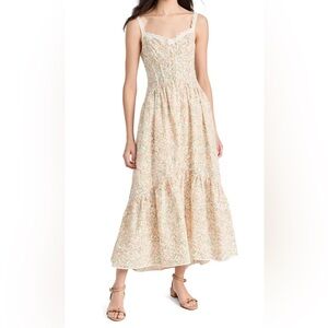 Astr the Label Floral Lace-Trim Midi Dress